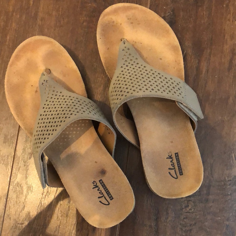 Sandals, size 7 leather sandal with cork sole.